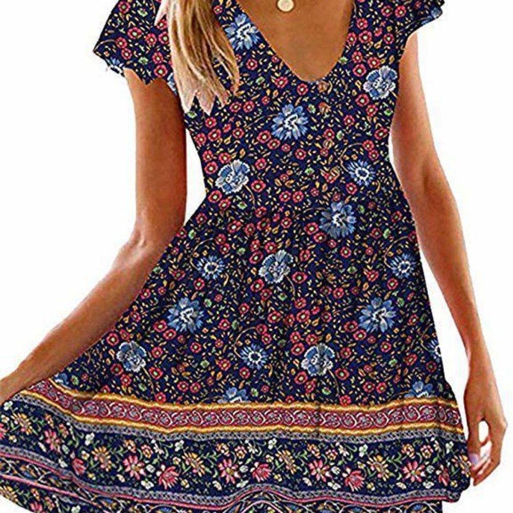 Floral Print Mini Summer Dress